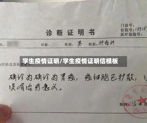 学生疫情证明/学生疫情证明信模板